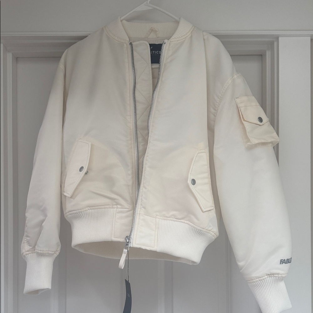 Fabletics Cream Bomber Jacket